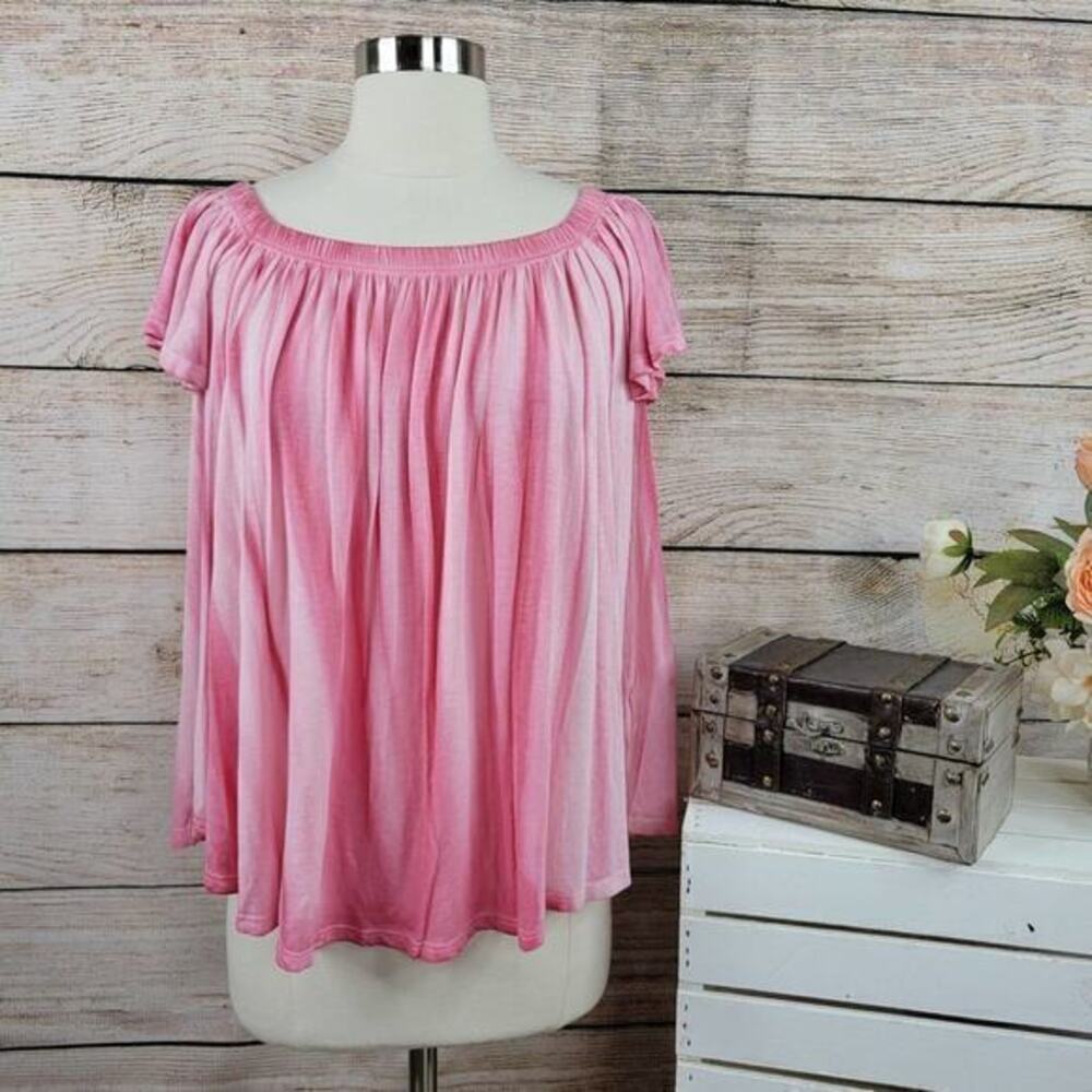 NWT Free‎ People FP Movement Tie Dye Off The Shoulder Top Pink Medium